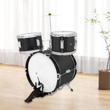 Maxbell Kids Jazz Drum Set Early Learning with Stool for Boys Girls Children Concert Black