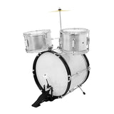 Maxbell Kids Jazz Drum Set Early Learning with Stool for Boys Girls Children Concert Argent