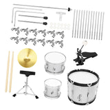 Maxbell Kids Jazz Drum Set Early Learning with Stool for Boys Girls Children Concert Argent