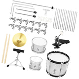 Maxbell Kids Jazz Drum Set Early Learning with Stool for Boys Girls Children Concert Argent