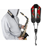 Maxbell Saxophone Neck Strap Practicing Lightweight Birthday Gifts Sax Hanging Strap Red Flower