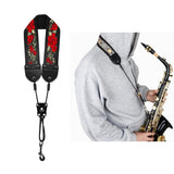 Maxbell Saxophone Neck Strap Practicing Lightweight Birthday Gifts Sax Hanging Strap Red Flower