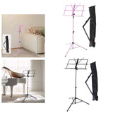 Maxbell Sheet Music Stand Folded Non Slip for Instrumental Performers Ukulele Player Pink