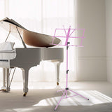 Maxbell Sheet Music Stand Folded Non Slip for Instrumental Performers Ukulele Player Pink