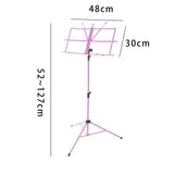 Maxbell Sheet Music Stand Folded Non Slip for Instrumental Performers Ukulele Player Pink