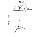 Maxbell Sheet Music Stand Folded Non Slip for Instrumental Performers Ukulele Player Black