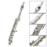 Maxbell Piccolo Woodwind Instrument C Key for Stage Musical Enlightenment Classroom Silver