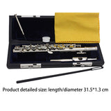 Maxbell Piccolo Woodwind Instrument C Key for Stage Musical Enlightenment Classroom Silver