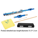 Maxbell Piccolo Woodwind Instrument C Key for Stage Musical Enlightenment Classroom Blue