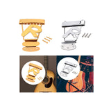Maxbell Guitar Tailpiece Adjustable with Screws Replace Part Accessories Bass Bridge Gold