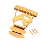 Maxbell Guitar Tailpiece Adjustable with Screws Replace Part Accessories Bass Bridge Gold