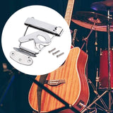 Maxbell Guitar Tailpiece Adjustable with Screws Replace Part Accessories Bass Bridge Silver