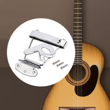 Maxbell Guitar Tailpiece Adjustable with Screws Replace Part Accessories Bass Bridge Silver