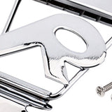 Maxbell Guitar Tailpiece Adjustable with Screws Replace Part Accessories Bass Bridge Silver