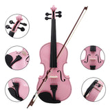 Maxbell 4/4 Full Size Violin Portable Starter Kits for Beginner Adults Kids Students pink