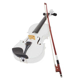 Maxbell 4/4 Full Size Violin Portable Starter Kits for Beginner Adults Kids Students white