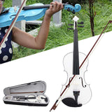 Maxbell 4/4 Full Size Violin Portable Starter Kits for Beginner Adults Kids Students white