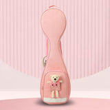 Maxbell Chinese Lute Case 41 inch Soft Paddd Storage Case Portable with Bear Gig Bag pink