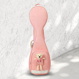 Maxbell Chinese Lute Case 41 inch Soft Paddd Storage Case Portable with Bear Gig Bag pink