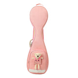 Maxbell Chinese Lute Case 41 inch Soft Paddd Storage Case Portable with Bear Gig Bag pink