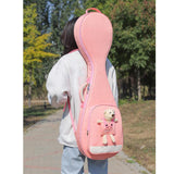Maxbell Chinese Lute Case 41 inch Soft Paddd Storage Case Portable with Bear Gig Bag pink