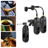 Maxbell Sax Microphone Professional Trumpet Plug and Play Horn Receiver Transmitters 2 Channel