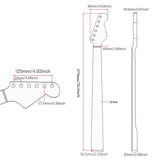 Maxbell Guitar Neck Easy to Install Replacement Part for ST Electric Guitar Amateurs Right Hand