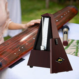 Maxbell Metronome Mechanical Professional Portable Pyramid for Violin Ukulele Guitar Dark Brown