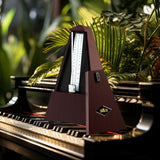 Maxbell Metronome Mechanical Professional Portable Pyramid for Violin Ukulele Guitar Dark Brown