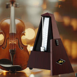 Maxbell Metronome Mechanical Professional Portable Pyramid for Violin Ukulele Guitar Dark Brown