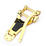 Maxbell 6 Strings Guitar Tailpiece Bridge for Jazz Acoustic Guitar Bass Parts Gold