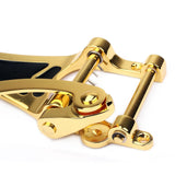 Maxbell 6 Strings Guitar Tailpiece Bridge for Jazz Acoustic Guitar Bass Parts Gold