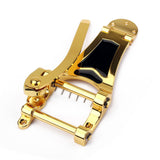 Maxbell 6 Strings Guitar Tailpiece Bridge for Jazz Acoustic Guitar Bass Parts Gold