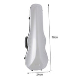 Maxbell 4/4 Violin Hard Case Sturdy Violin Storage for Beginner Violin Player Travel White Stripe