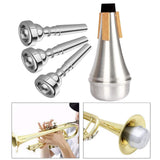 Maxbell Trumpet Mute and Mouthpiece Rhythm Trumpet Mute for Musician Wind Instrument