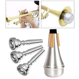 Maxbell Trumpet Mute and Mouthpiece Rhythm Trumpet Mute for Musician Wind Instrument