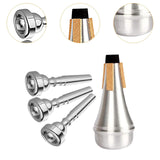 Maxbell Trumpet Mute and Mouthpiece Rhythm Trumpet Mute for Musician Wind Instrument