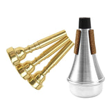 Maxbell Rhythm Trumpet Mute with Trumpet Mouthpiece (3C 5C 7C) for Jazz Music Lovers