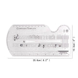Maxbell Composing Template Stencil Measuring Ruler Multifunction Staff Drawing Ruler A