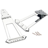 Maxbell Guitar Trapezoidal Tailpiece Bridge Bass Bridge Tailpiece for Archtop Guitar silver