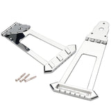 Maxbell Guitar Trapezoidal Tailpiece Bridge Bass Bridge Tailpiece for Archtop Guitar silver