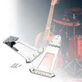 Maxbell Guitar Trapezoidal Tailpiece Bridge Bass Bridge Tailpiece for Archtop Guitar silver