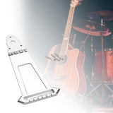 Maxbell Guitar Trapezoidal Tailpiece Bridge Bass Bridge Tailpiece for Archtop Guitar silver