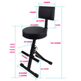 Maxbell Foldable Guitar Stool Folding Padded Seat Drum Throne for Bar Drummer Adults