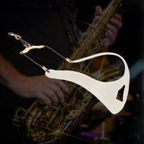 Maxbell Saxophone Shoulder Harness Comfortable Saxophone Strap for Baritone Sax Alto White