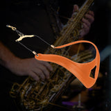 Maxbell Saxophone Shoulder Harness Comfortable Saxophone Strap for Baritone Sax Alto Orange
