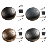 Maxbell Steel Drum Music Educational 6 inch 8 Tones for Activities Concert Preschool Black