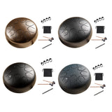Maxbell Steel Drum Music Educational 6 inch 8 Tones for Activities Concert Preschool Black