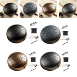 Maxbell Steel Drum Music Educational 6 inch 8 Tones for Activities Concert Preschool Black