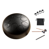 Maxbell Steel Drum Music Educational 6 inch 8 Tones for Activities Concert Preschool Black